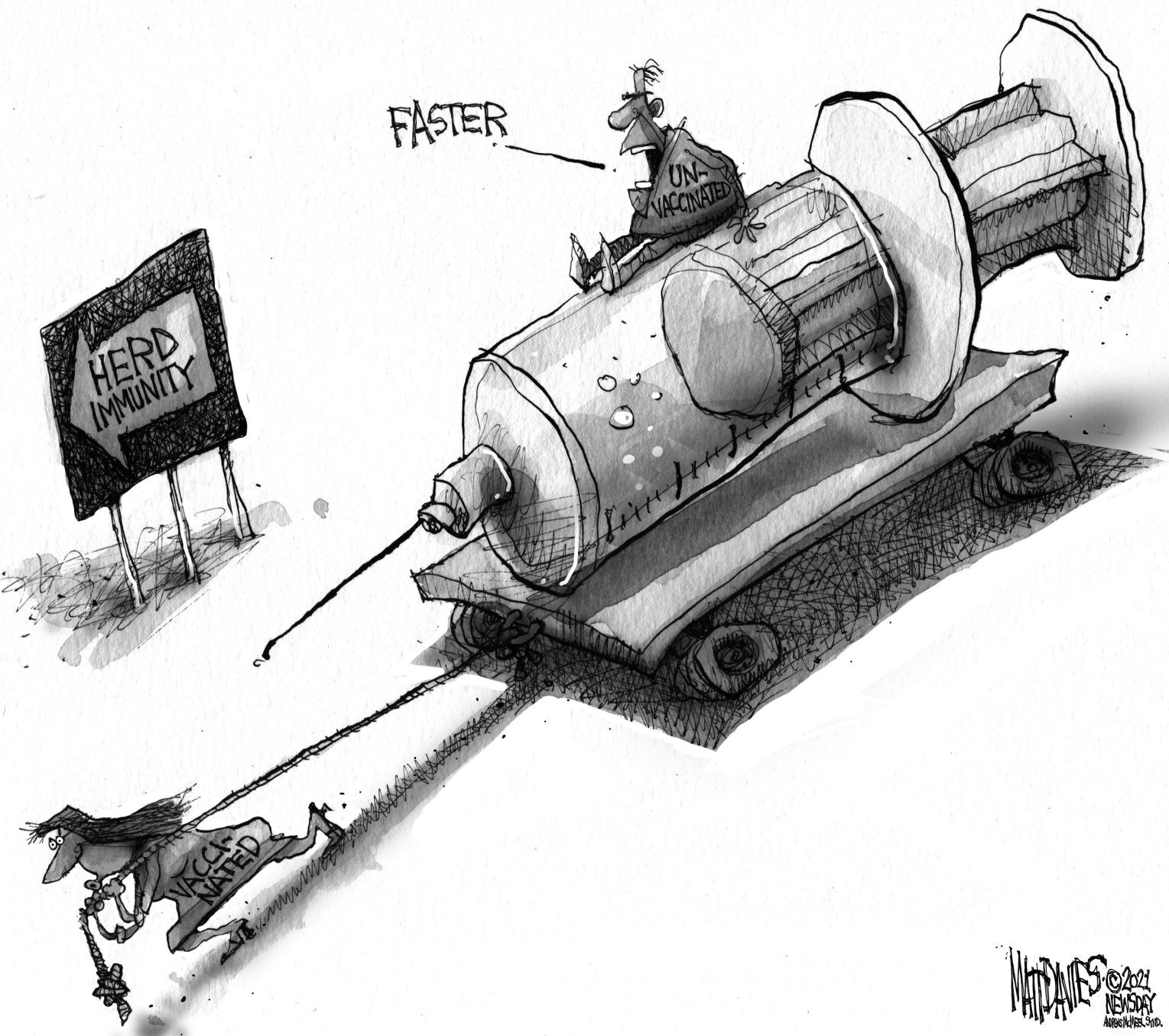Editorial Cartoon: Herd immunity
